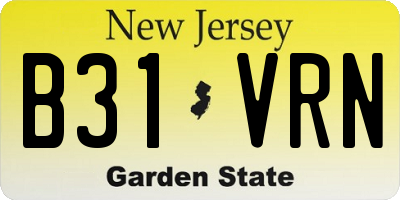 NJ license plate B31VRN