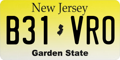 NJ license plate B31VRO