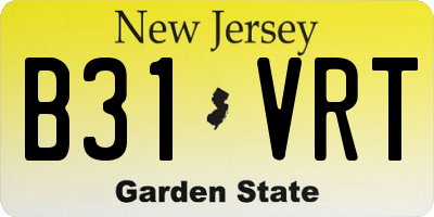 NJ license plate B31VRT