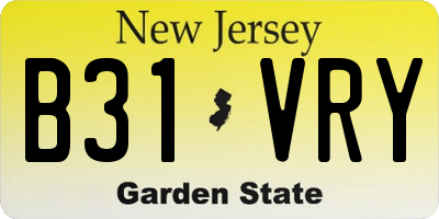 NJ license plate B31VRY
