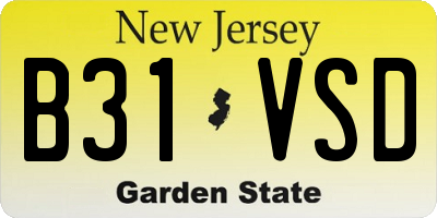 NJ license plate B31VSD