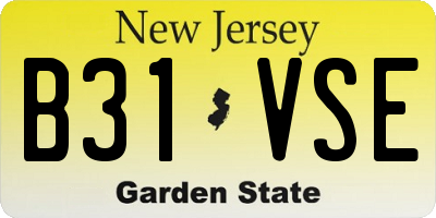 NJ license plate B31VSE