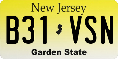 NJ license plate B31VSN