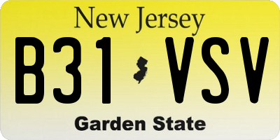 NJ license plate B31VSV