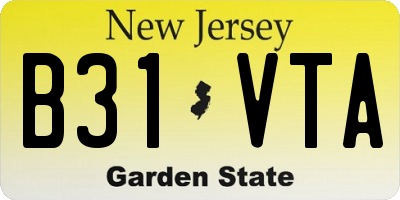 NJ license plate B31VTA