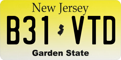 NJ license plate B31VTD