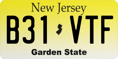 NJ license plate B31VTF
