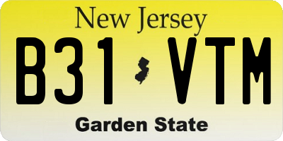 NJ license plate B31VTM