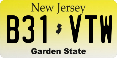 NJ license plate B31VTW