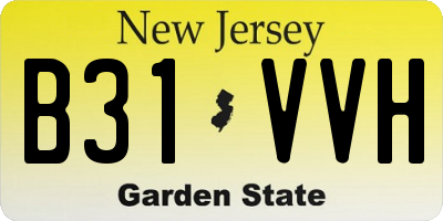 NJ license plate B31VVH