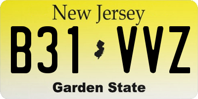 NJ license plate B31VVZ