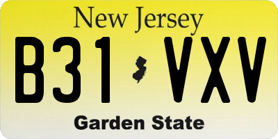 NJ license plate B31VXV
