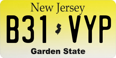 NJ license plate B31VYP