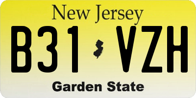 NJ license plate B31VZH