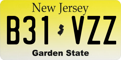 NJ license plate B31VZZ