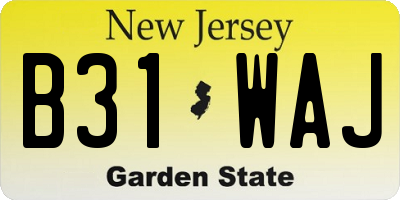 NJ license plate B31WAJ