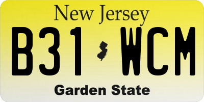 NJ license plate B31WCM