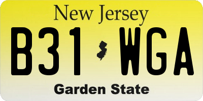 NJ license plate B31WGA