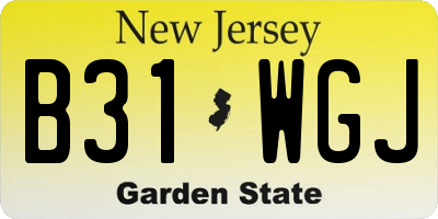 NJ license plate B31WGJ