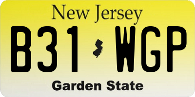 NJ license plate B31WGP