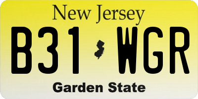 NJ license plate B31WGR