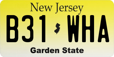 NJ license plate B31WHA