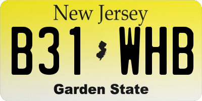 NJ license plate B31WHB