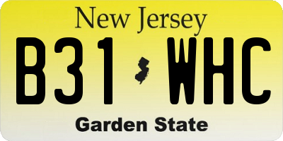 NJ license plate B31WHC