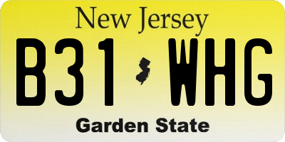 NJ license plate B31WHG