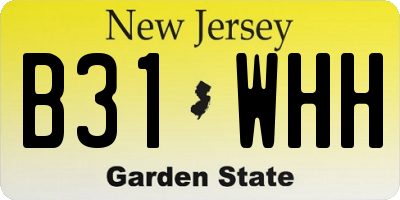 NJ license plate B31WHH