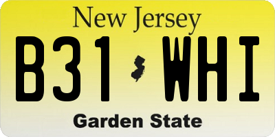 NJ license plate B31WHI