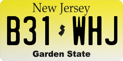 NJ license plate B31WHJ
