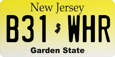 NJ license plate B31WHR