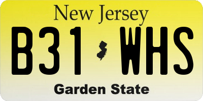 NJ license plate B31WHS