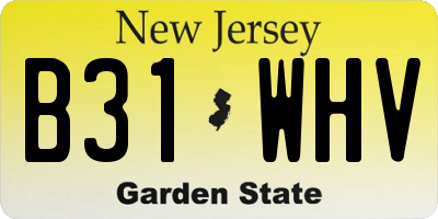 NJ license plate B31WHV