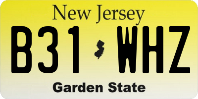 NJ license plate B31WHZ