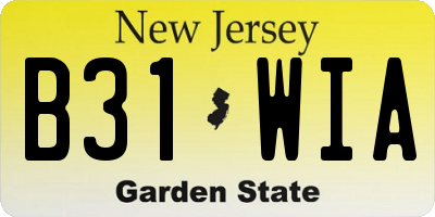 NJ license plate B31WIA