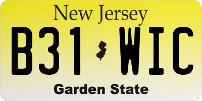 NJ license plate B31WIC