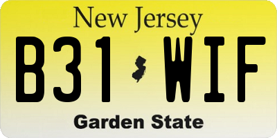 NJ license plate B31WIF