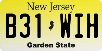 NJ license plate B31WIH