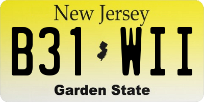 NJ license plate B31WII