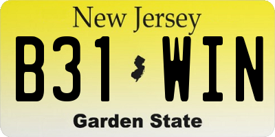 NJ license plate B31WIN
