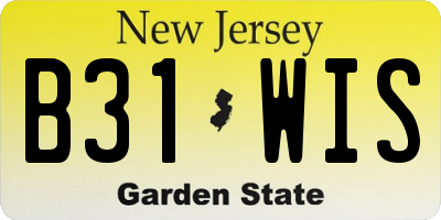 NJ license plate B31WIS