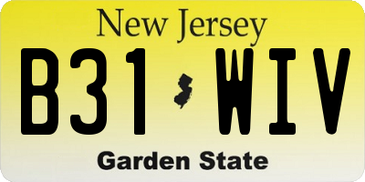 NJ license plate B31WIV