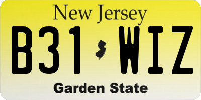 NJ license plate B31WIZ