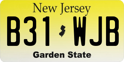 NJ license plate B31WJB