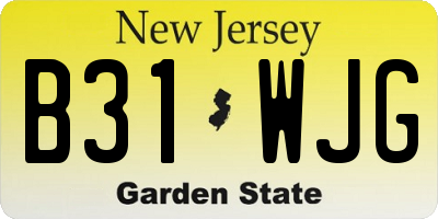 NJ license plate B31WJG