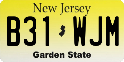NJ license plate B31WJM