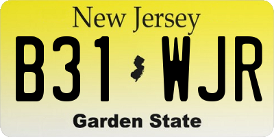 NJ license plate B31WJR