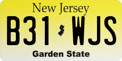 NJ license plate B31WJS